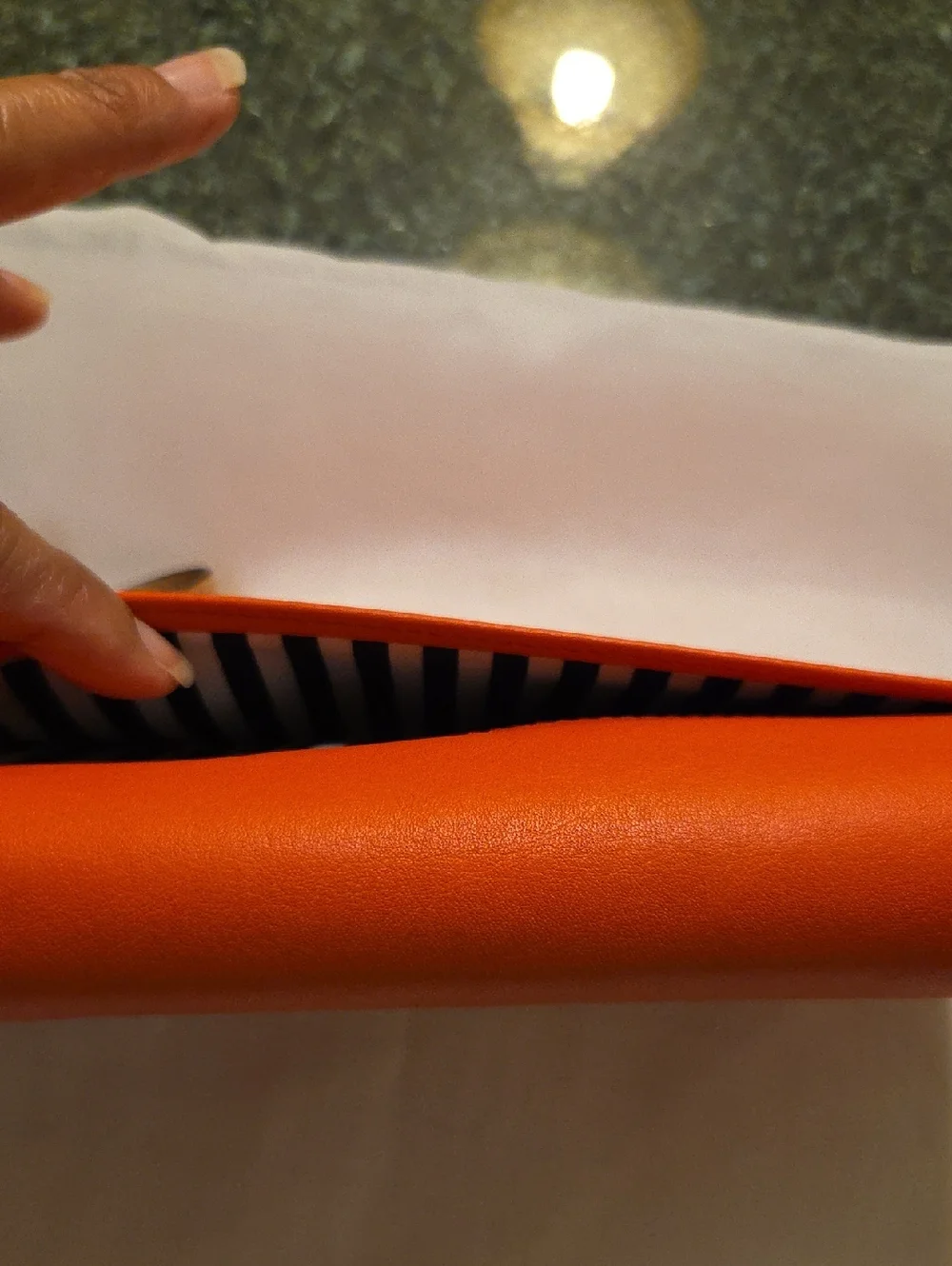 Katw Spade Orange Leather‎ Wristlet Wallet with Turn-Lock Closure
